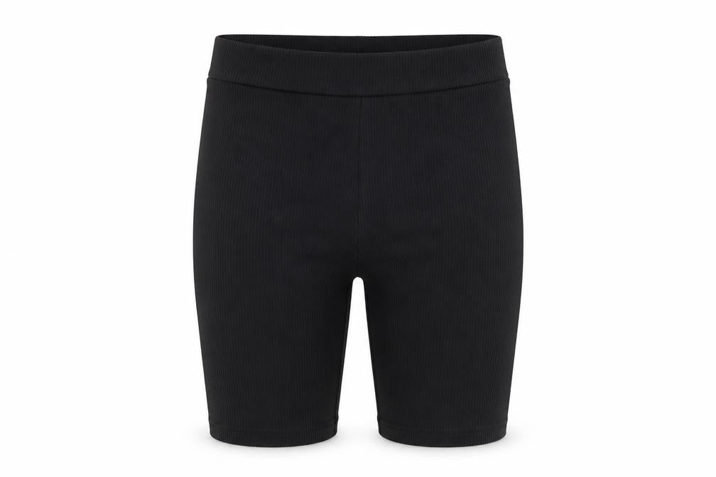 Front view of H&M Women's Black Biker Shorts, size 6