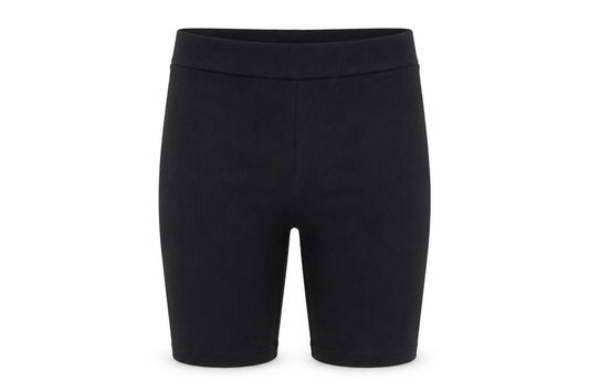 Front view of H&M Women's Black Biker Shorts, size 6