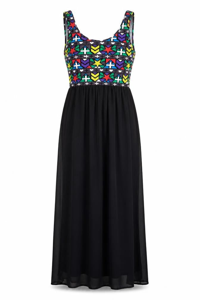 Front view of Divided H&M Women's Multicoloured Maxi Dress, size 8