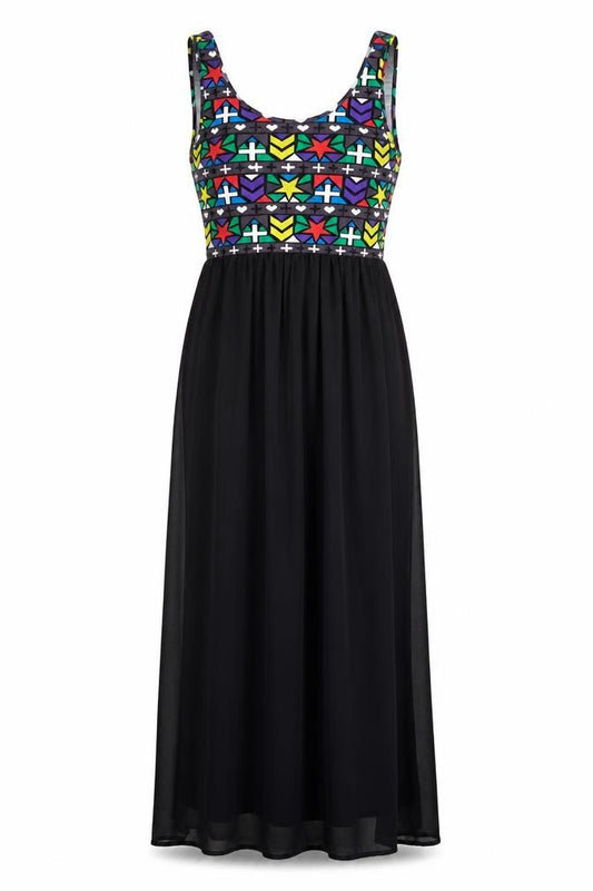 Front view of Divided H&M Women's Multicoloured Maxi Dress, size 8
