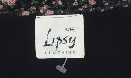 Lipsy Women's Black Floral Midi Shift Dress S