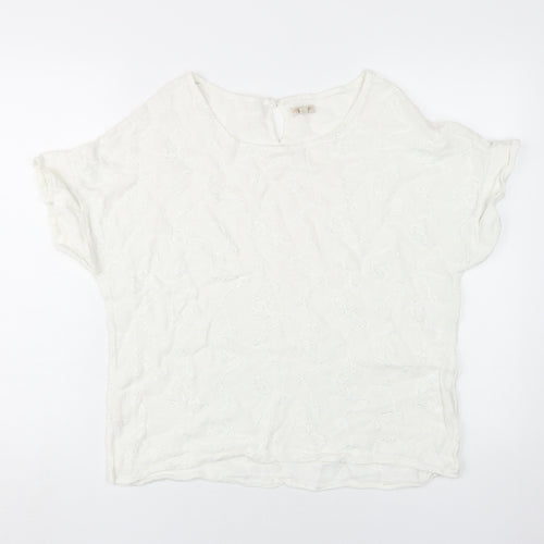 Lina Tomei Women's White Linen Cotton Blouse L