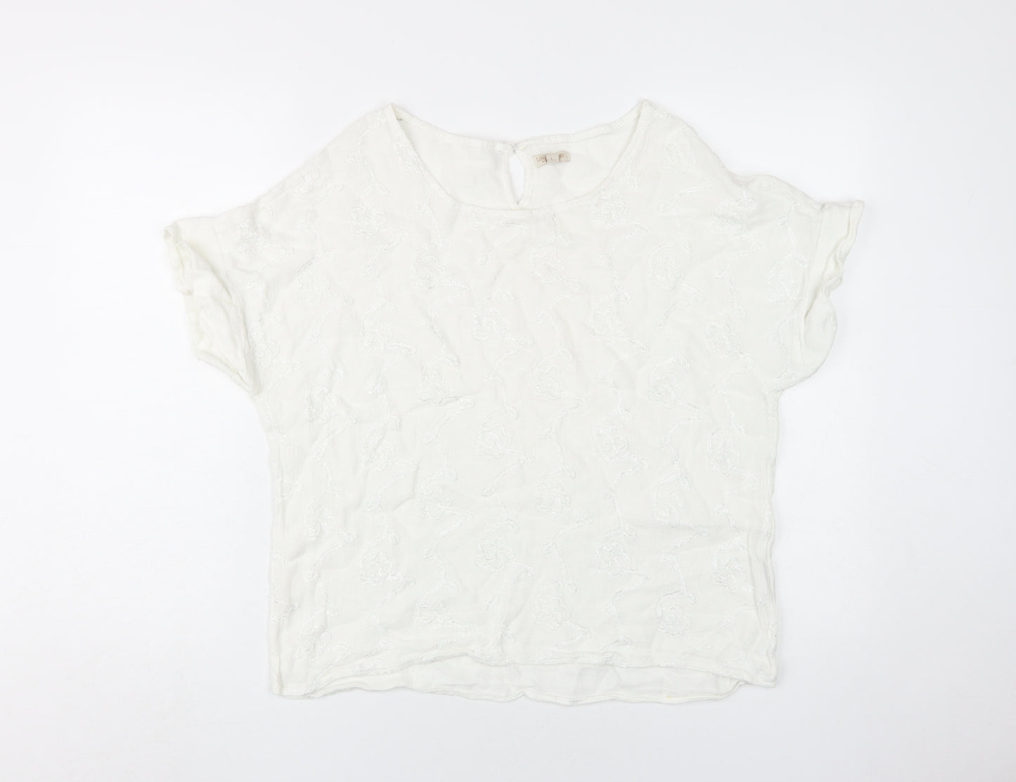 Lina Tomei Women's White Linen Cotton Blouse L