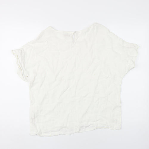 Lina Tomei Women's White Linen Cotton Blouse L