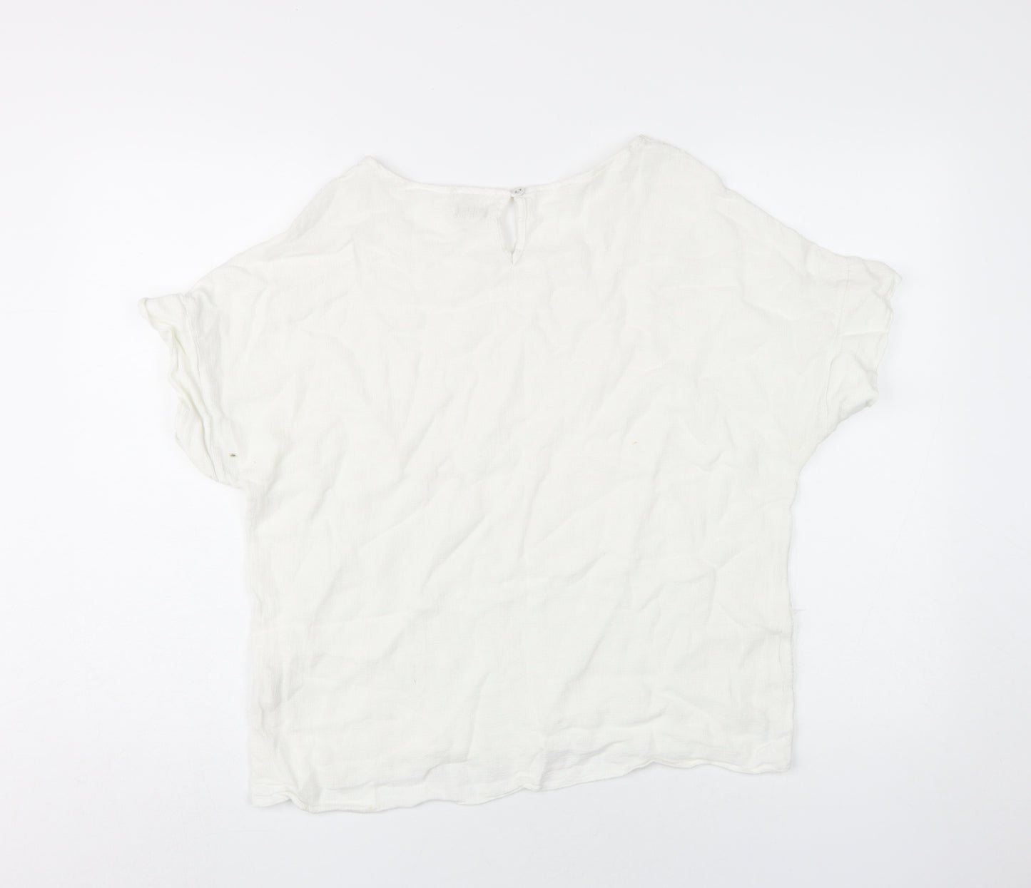 Lina Tomei Women's White Linen Cotton Blouse L
