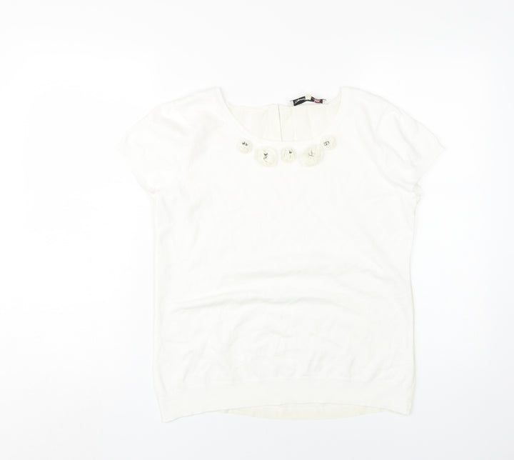 Damsel in a Dress White Top Women Size 10 Round Neck