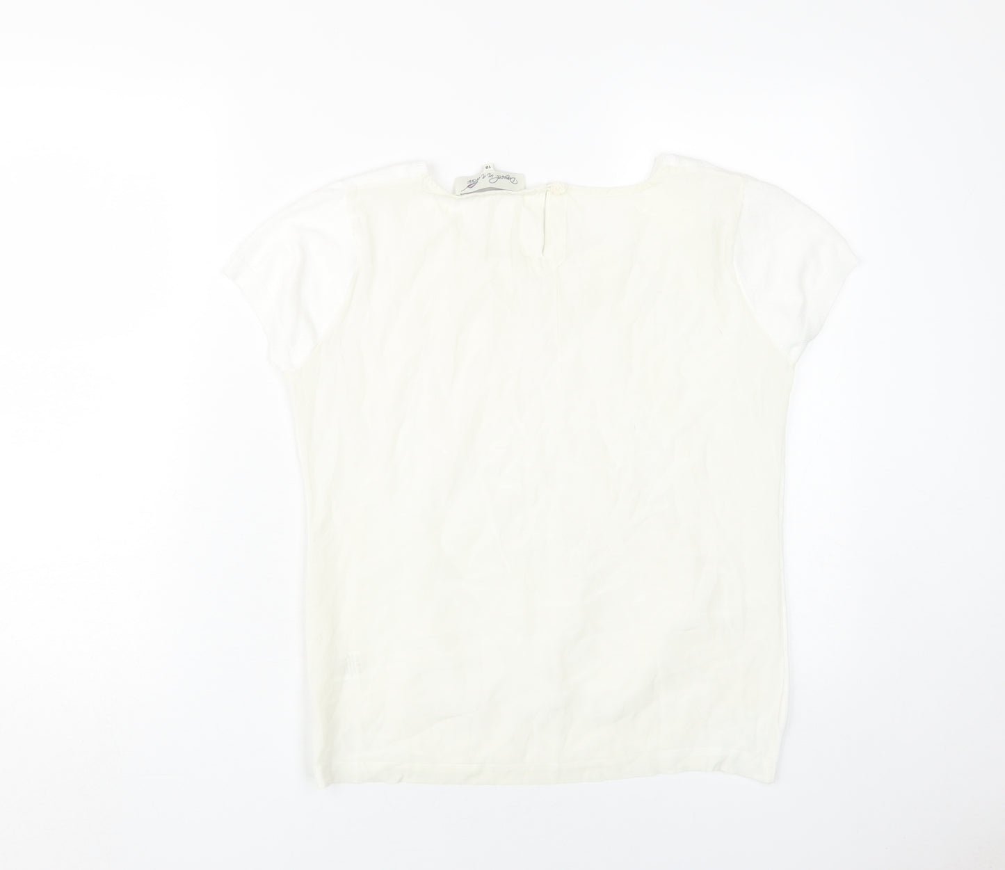 Damsel in a Dress White Top Women Size 10 Round Neck