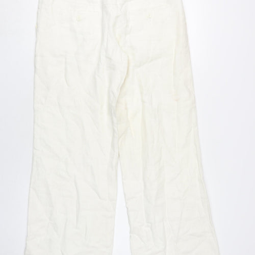 Next Women's Ivory Wide-Leg Trousers, Size 10