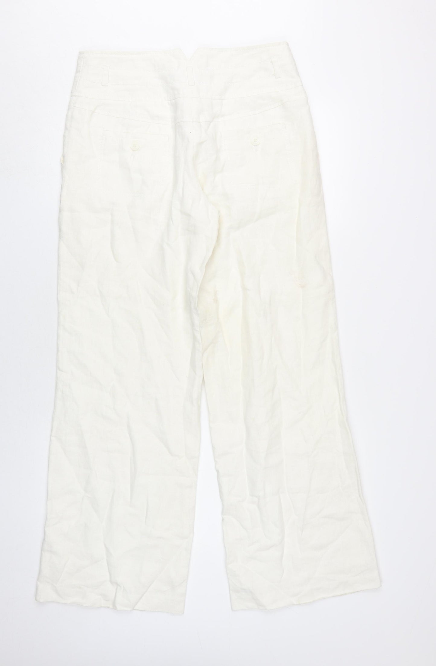 Next Women's Ivory Wide-Leg Trousers, Size 10