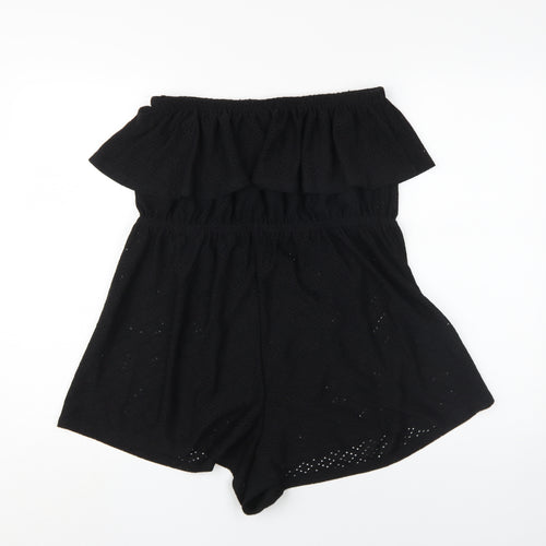 New Look Women's Black Off-Shoulder Playsuit, Size L