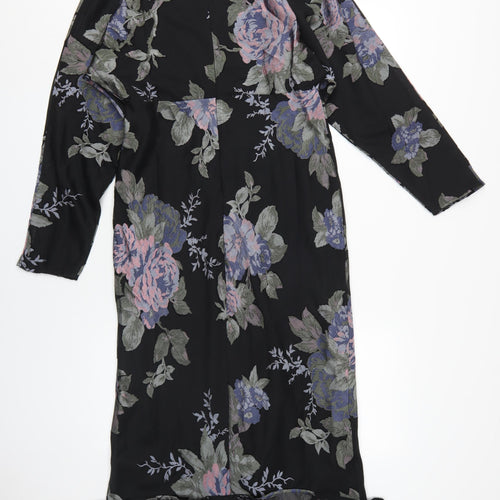 ASOS DESIGN Women's Black Floral Shift Dress - Size 12