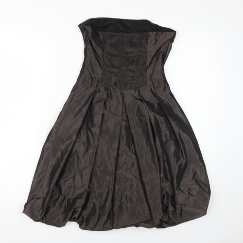 Zara Basic Women's Brown Bubble Hem Party Dress S
