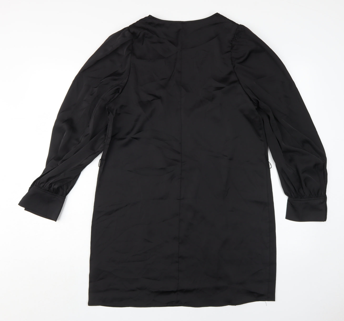 H&M Women's Black V-Neck Shift Dress Size 12