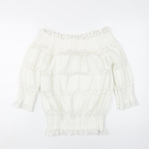 River Island Women's White Off Shoulder Blouse