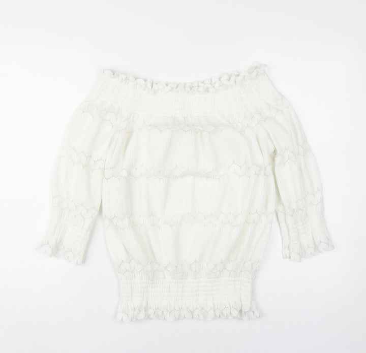 River Island Women's White Off Shoulder Blouse