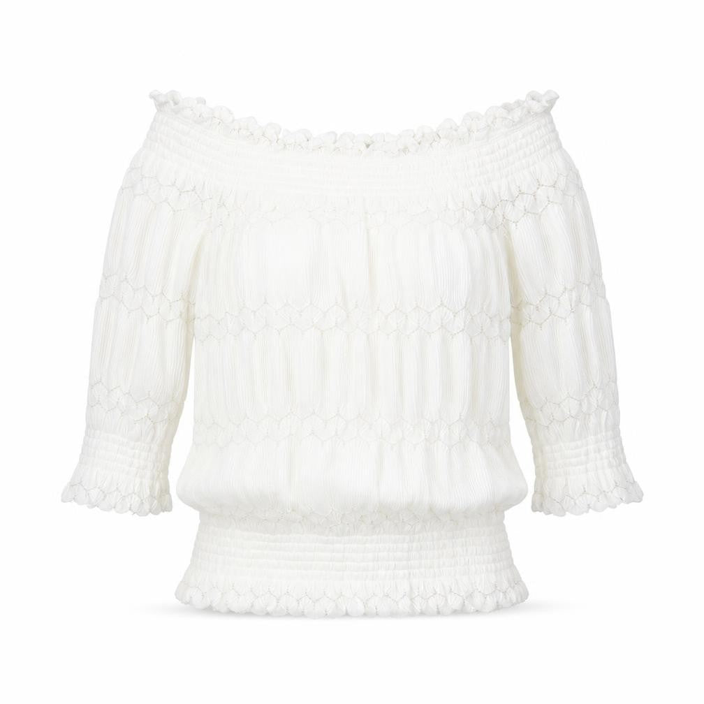 Front view of River Island Women's White Off Shoulder Blouse