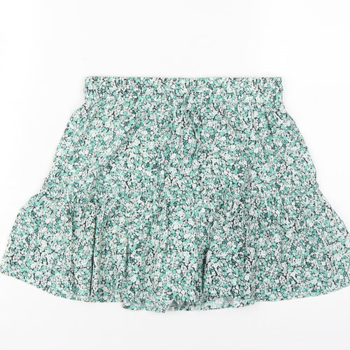 Zara Women's Green Floral Flare Skirt, Size S