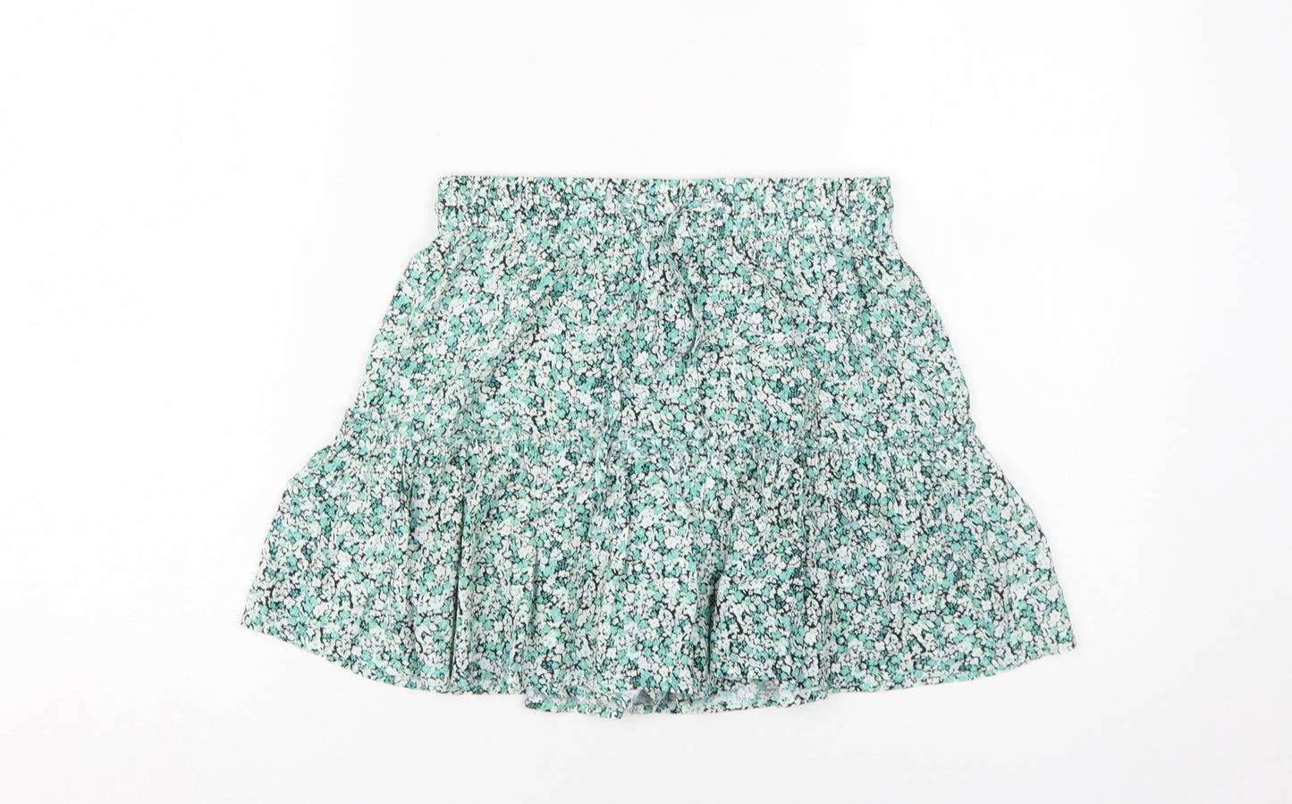 Zara Women's Green Floral Flare Skirt, Size S