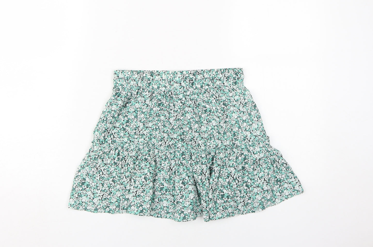 Zara Women's Green Floral Flare Skirt, Size S