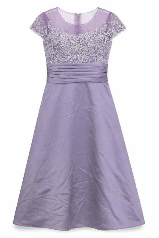 Front view of Mark Lesley Women's Formal Purple A-Line Dress 12