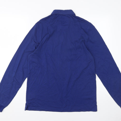 Luke Men's Blue Medium Long Sleeve Polo with Logo