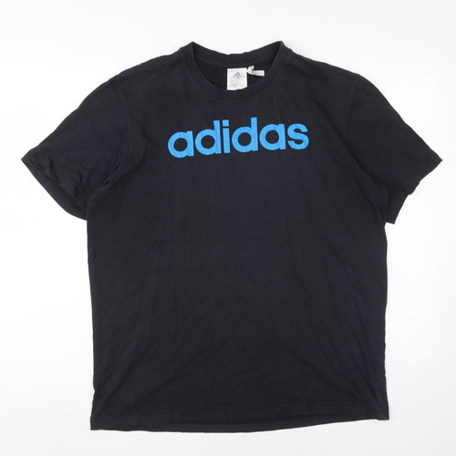 Adidas Men's Black Logo T-Shirt, Size L - Iconic Style!