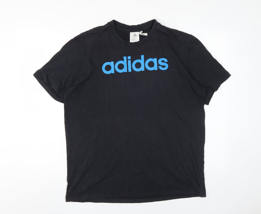 Adidas Men's Black Logo T-Shirt, Size L - Iconic Style!