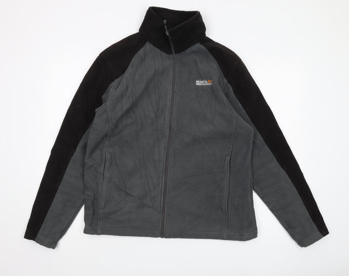 Regatta Men's Grey/Black Fleece Jacket Size M Casual