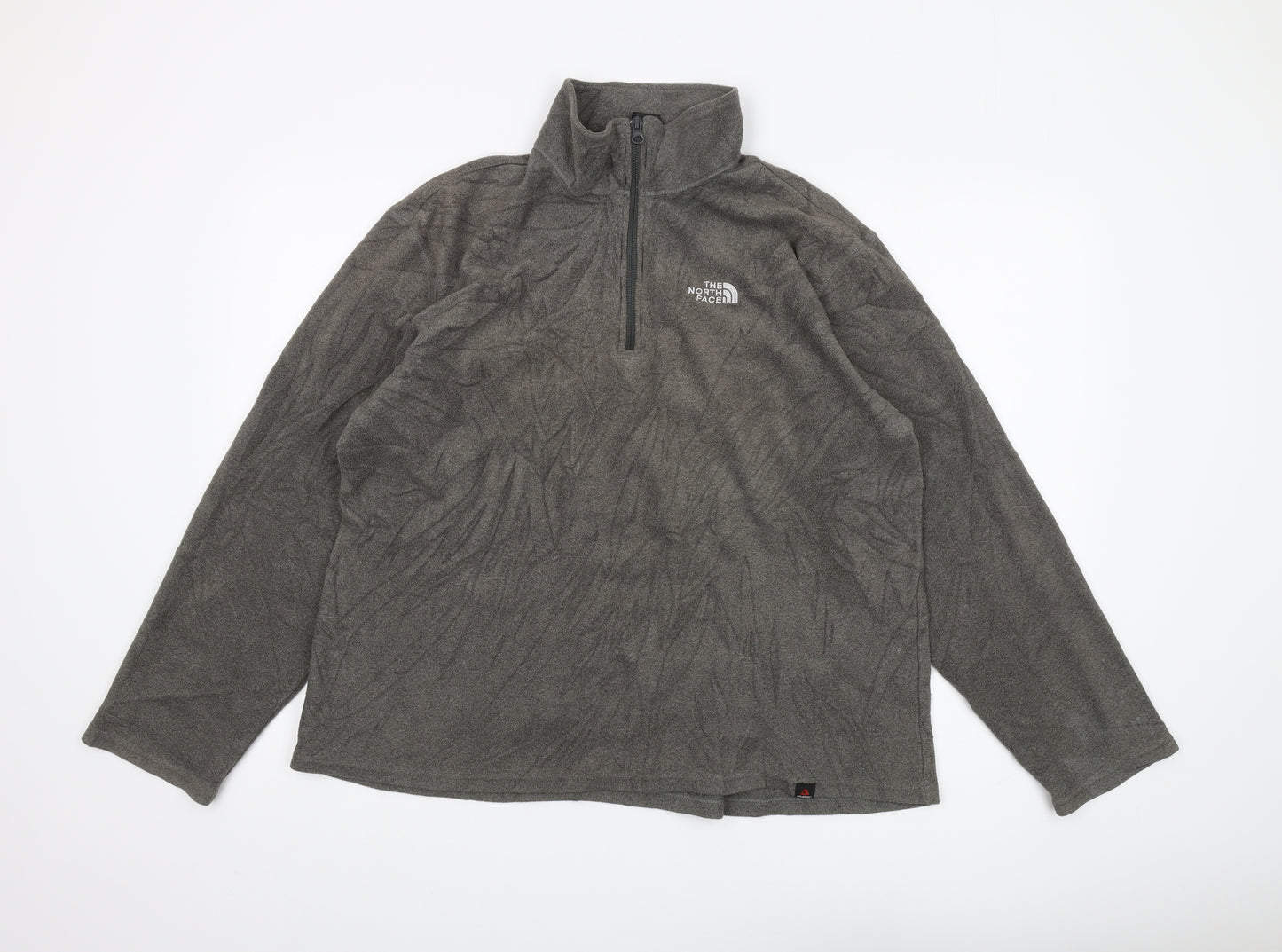 The North Face Men's Grey 1/4 Zip Fleece Sweatshirt L