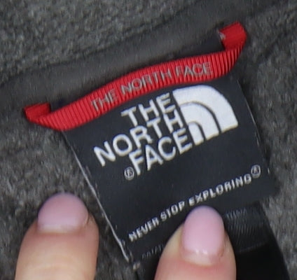 The North Face Men's Grey 1/4 Zip Fleece Sweatshirt L