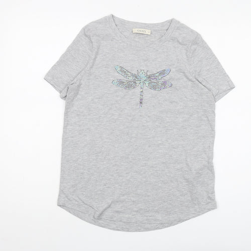 Oasis Women's Grey XS Basic Crew Neck T-Shirt