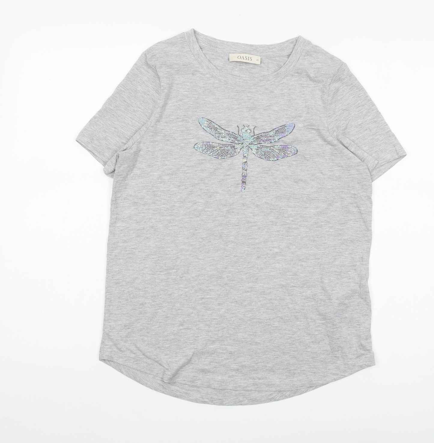 Oasis Women's Grey XS Basic Crew Neck T-Shirt