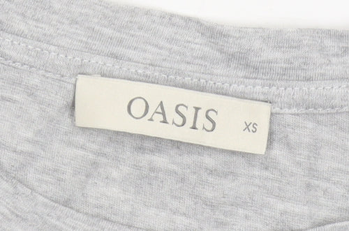 Oasis Women's Grey XS Basic Crew Neck T-Shirt
