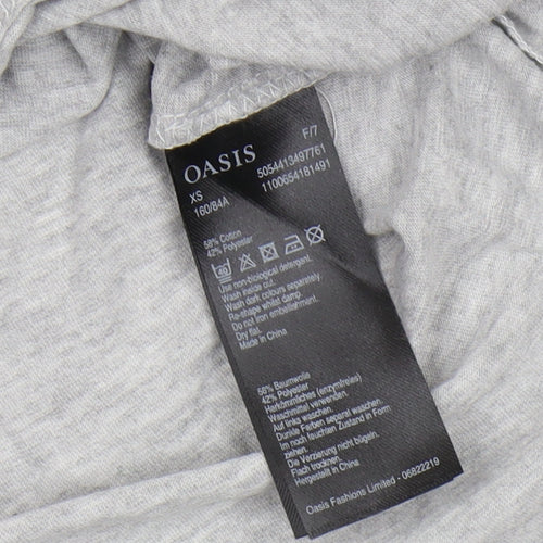 Oasis Women's Grey XS Basic Crew Neck T-Shirt