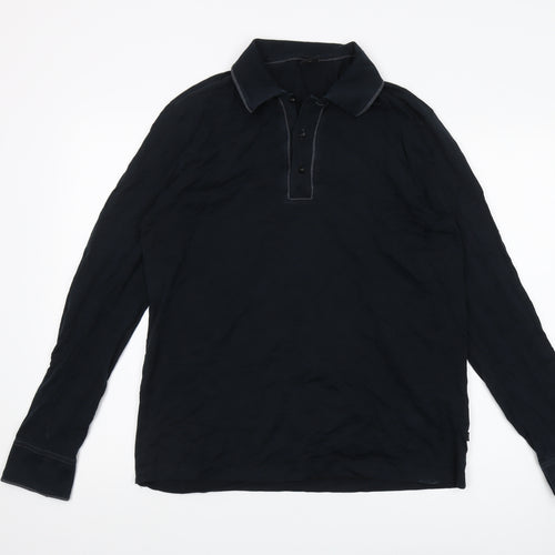 Boss Men's Black Long Sleeve Polo Shirt XL