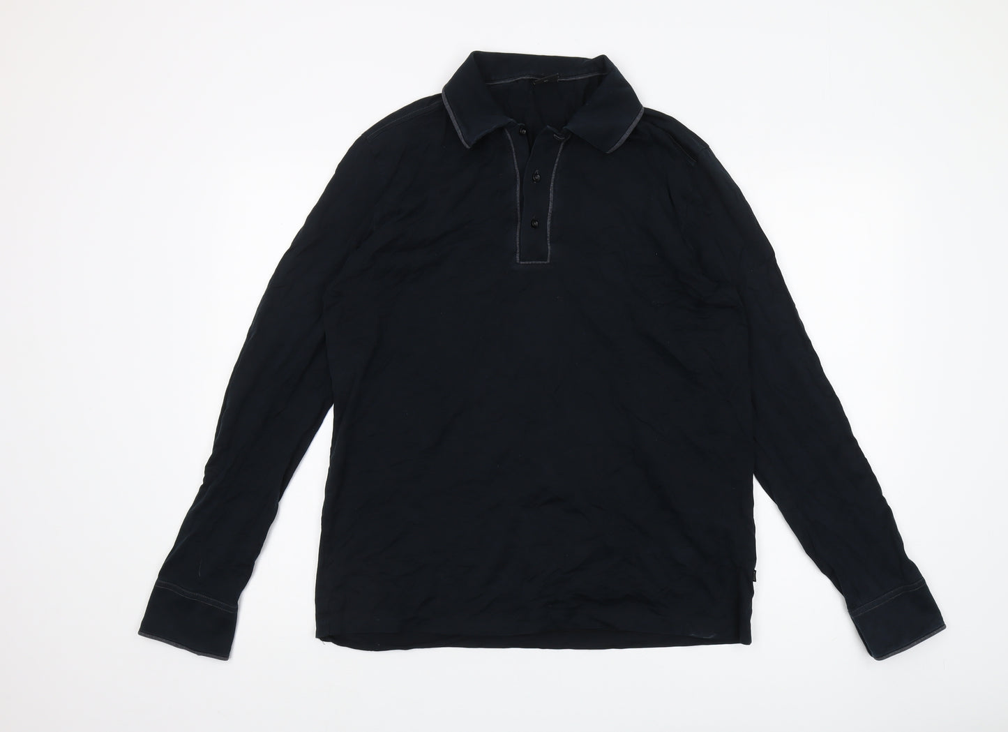 Boss Men's Black Long Sleeve Polo Shirt XL