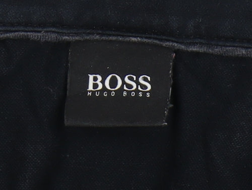 Boss Men's Black Long Sleeve Polo Shirt XL