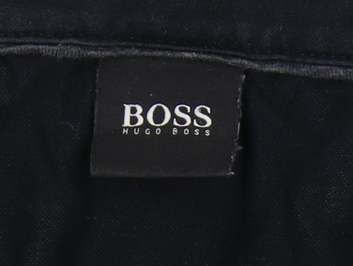 Boss Men's Black Long Sleeve Polo Shirt XL