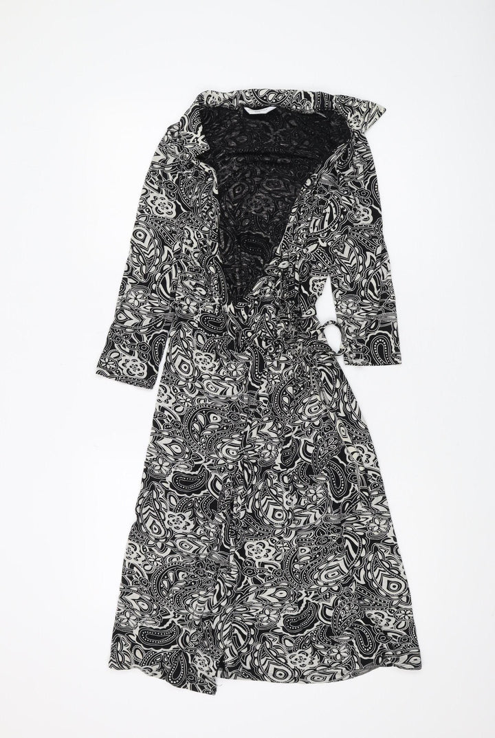 New Look Women’s Black Wrap Dress Size 8