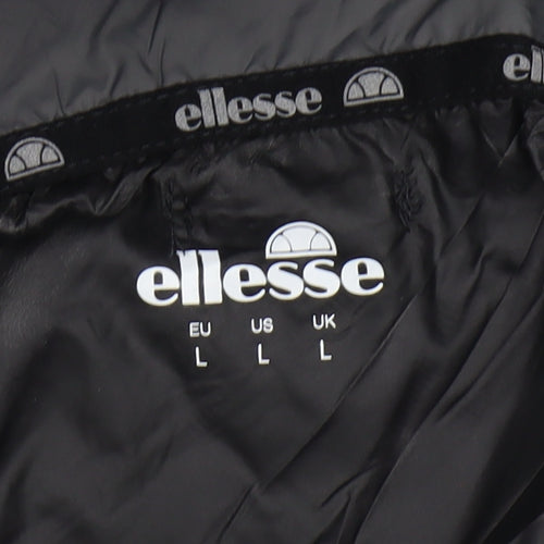 Ellesse Men's Black/Grey Hooded Windbreaker Jacket L