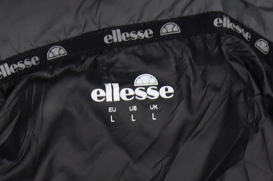 Ellesse Men's Black/Grey Hooded Windbreaker Jacket L