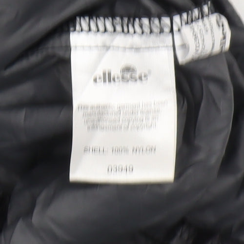 Ellesse Men's Black/Grey Hooded Windbreaker Jacket L