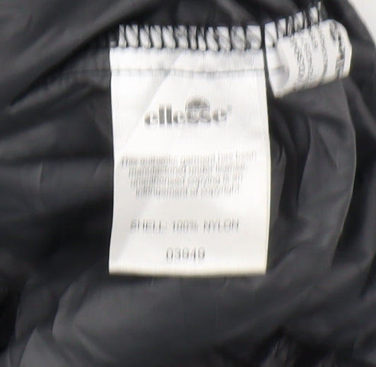 Ellesse Men's Black/Grey Hooded Windbreaker Jacket L