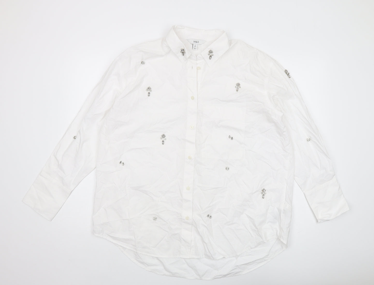 Marks and Spencer Women's White Button-Up Shirt