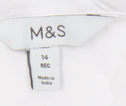 Marks and Spencer Women's White Button-Up Shirt