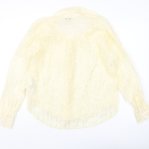 Marks and Spencer Women's Yellow Blouse - Size 10