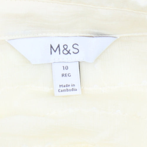 Marks and Spencer Women's Yellow Blouse - Size 10