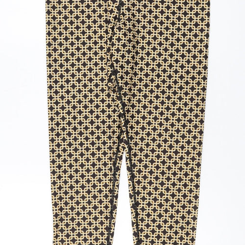 H&M Women's Multicoloured Geometric Trousers - Size 16