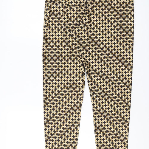 H&M Women's Multicoloured Geometric Trousers - Size 16