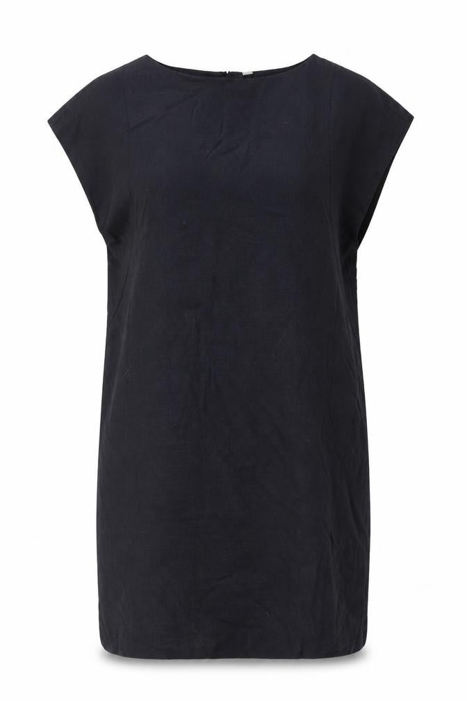 Front view of Uniqlo Women's Black Sheath Dress, size 12